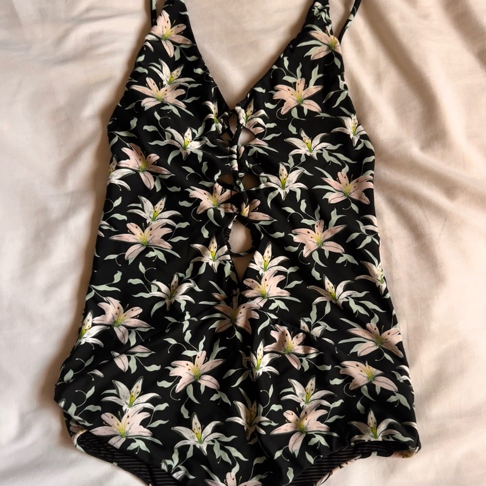 Acacia Swimwear Black Floral Bikini